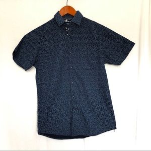Monument Navy Blue Daisy Button Down Shirt